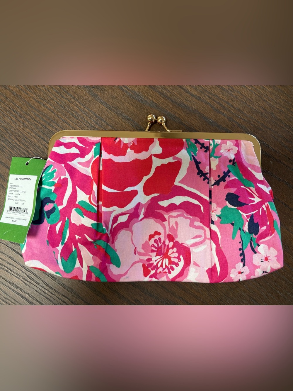 NWT Lilly Pulitzer Clutch in Hotty Pink A Thing Called Love